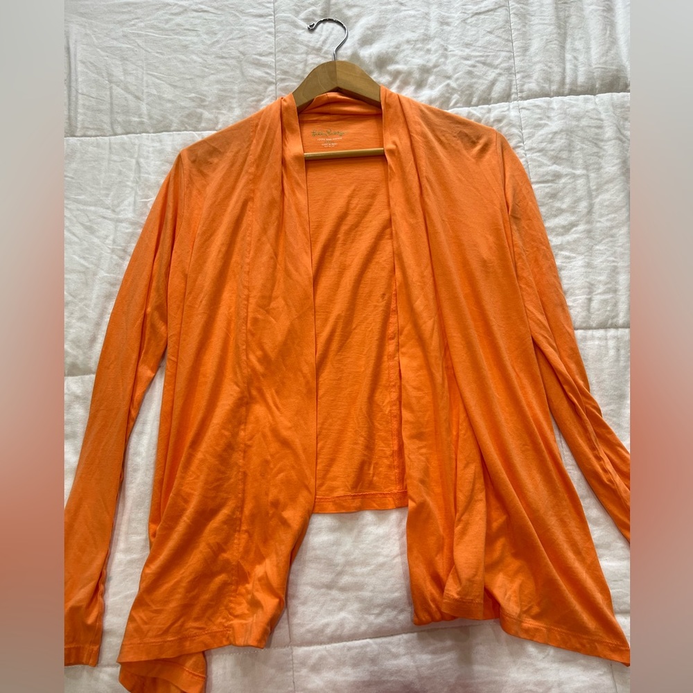 Lilly Pulitzer Orange Pima Cotton Cardigan Sweater